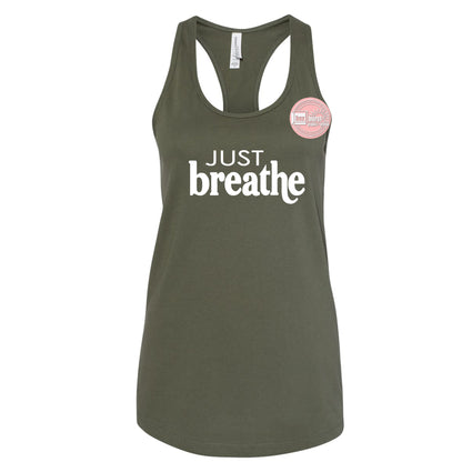 Just Breathe tank top women's racerback tank