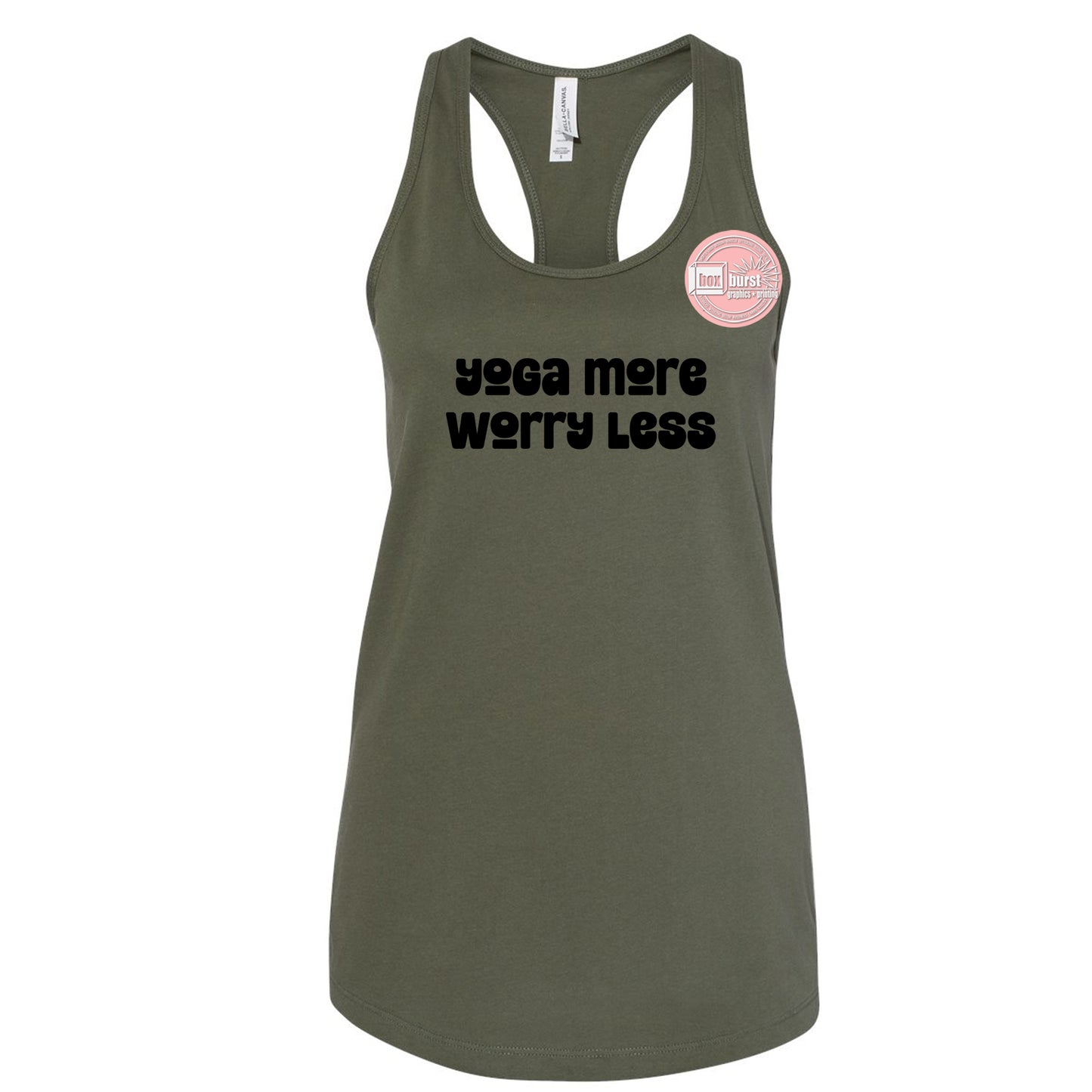 Yoga More Worry Less tank top racerback women's yoga tank top