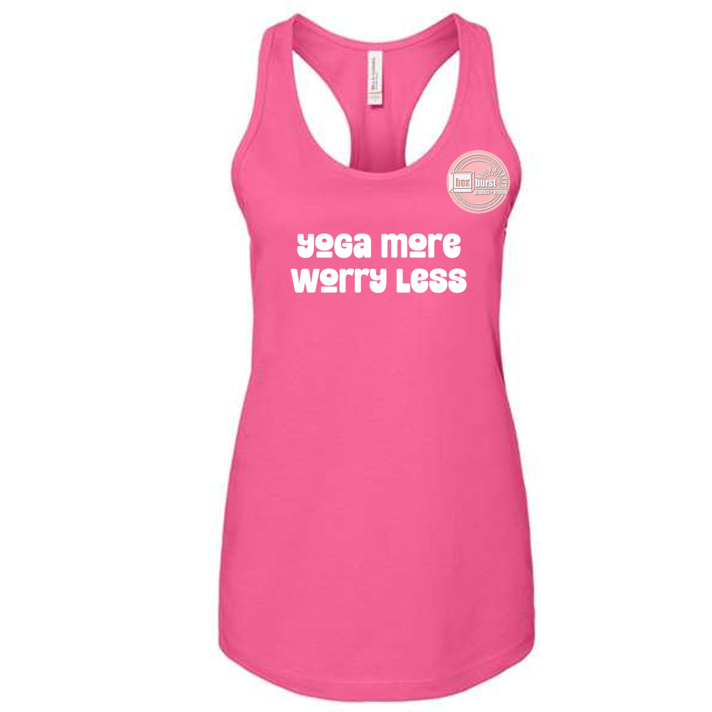 Yoga More Worry Less tank top racerback women's yoga tank top