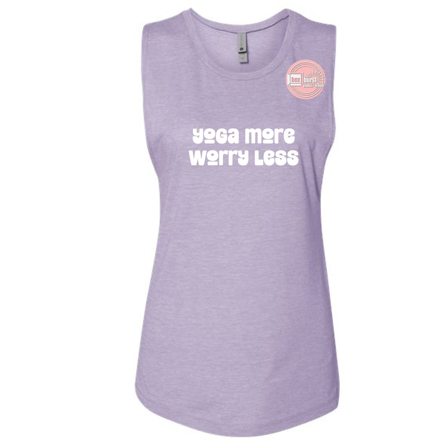 Yoga More Worry Less muscle tank top women's muscle tank
