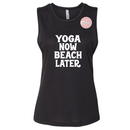 Yoga Now Beach Later women's muscle tank