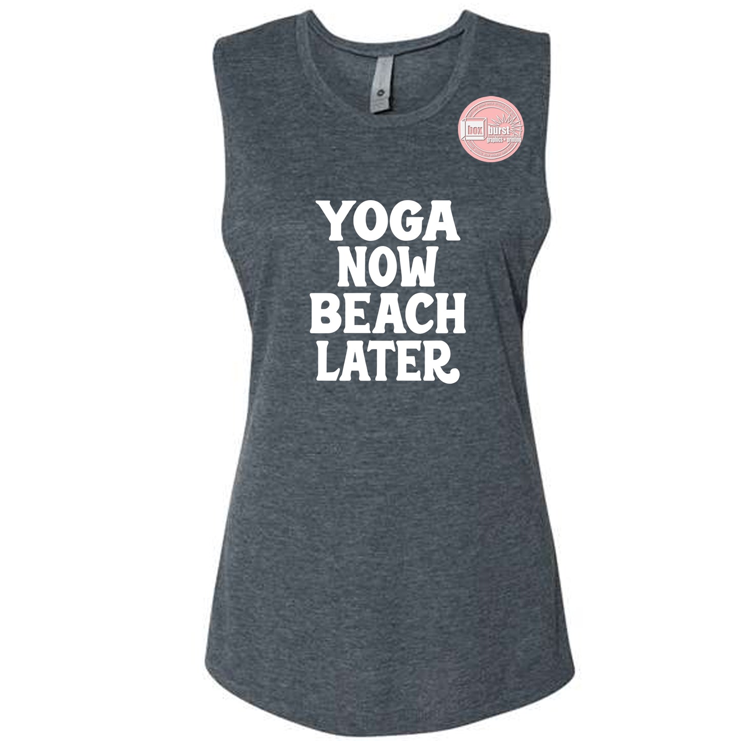 Yoga Now Beach Later women's muscle tank