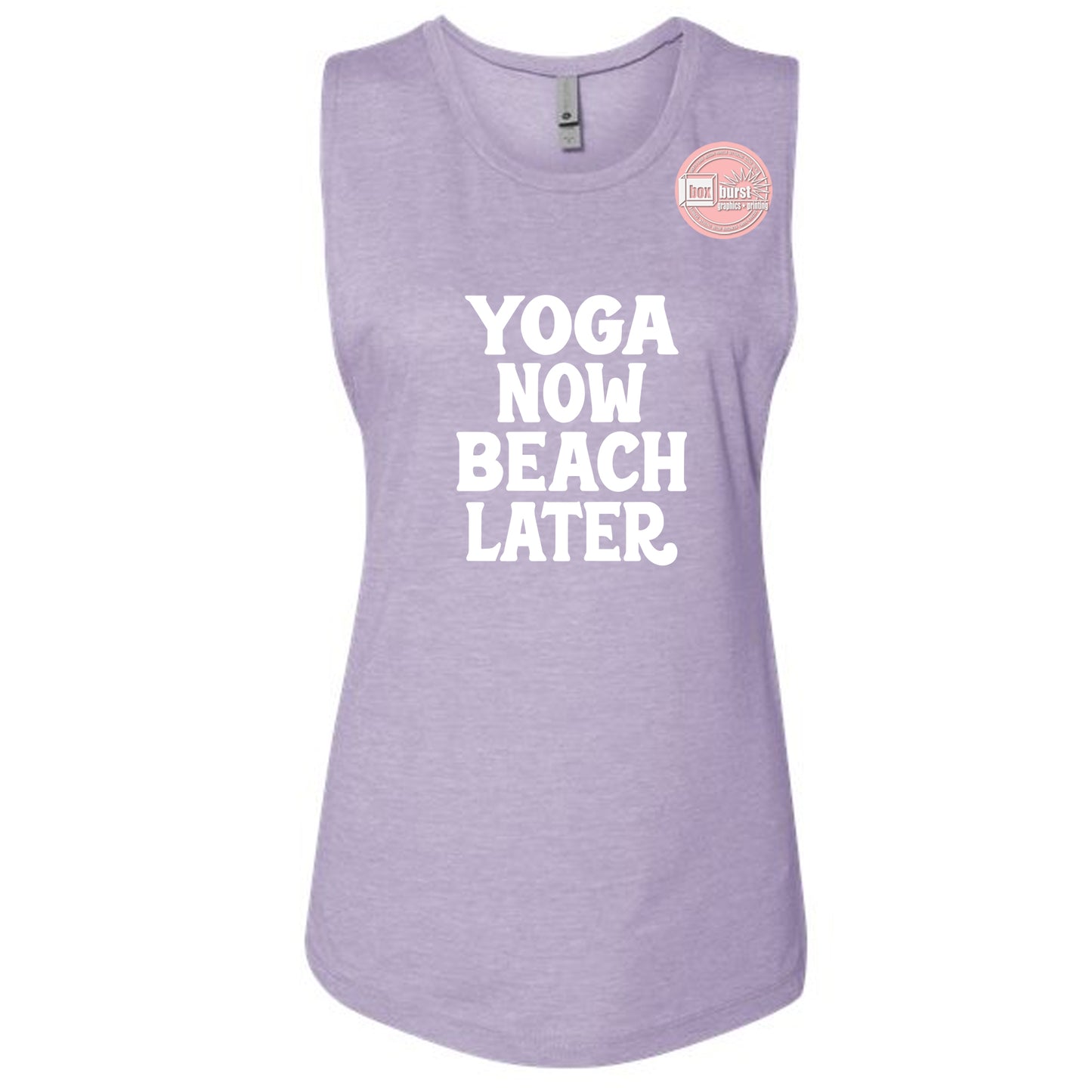 Yoga Now Beach Later women's muscle tank