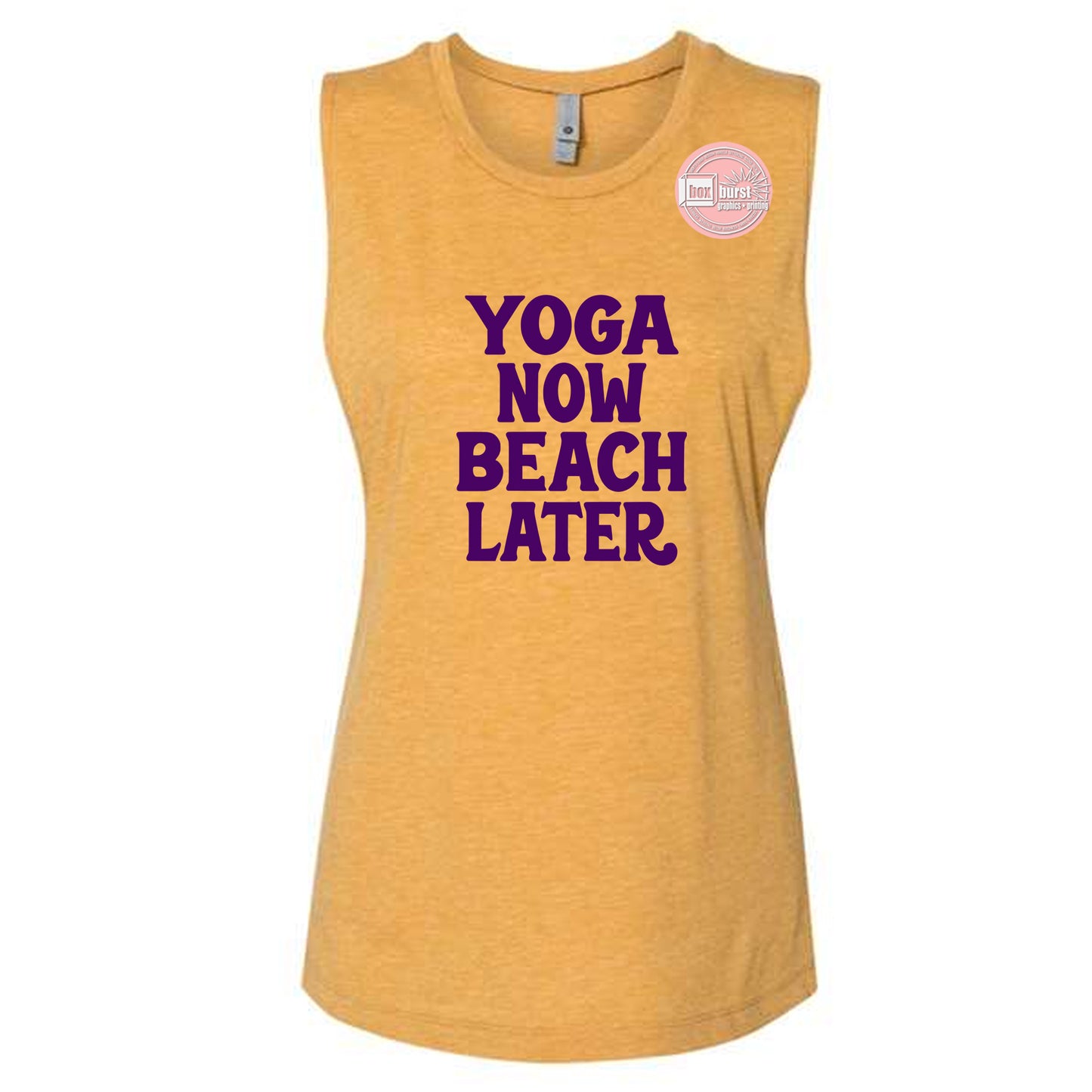 Yoga Now Beach Later women's muscle tank