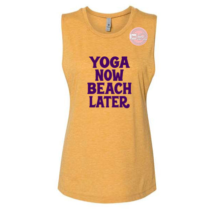 Yoga Now Beach Later women's muscle tank