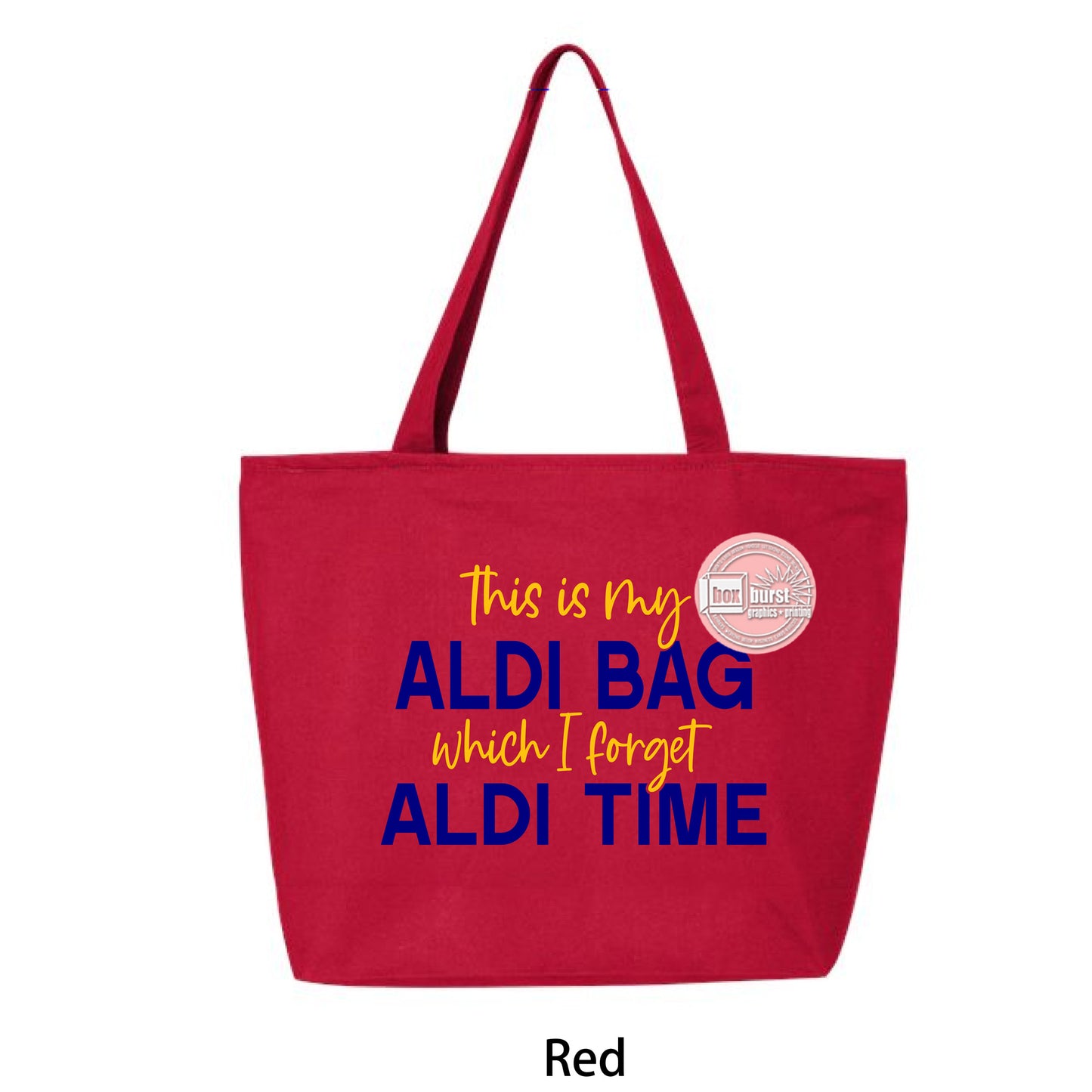Forgetful Shopper's Delight My Aldi's Grocery Bag Tote w/ a zippered pocket inside
