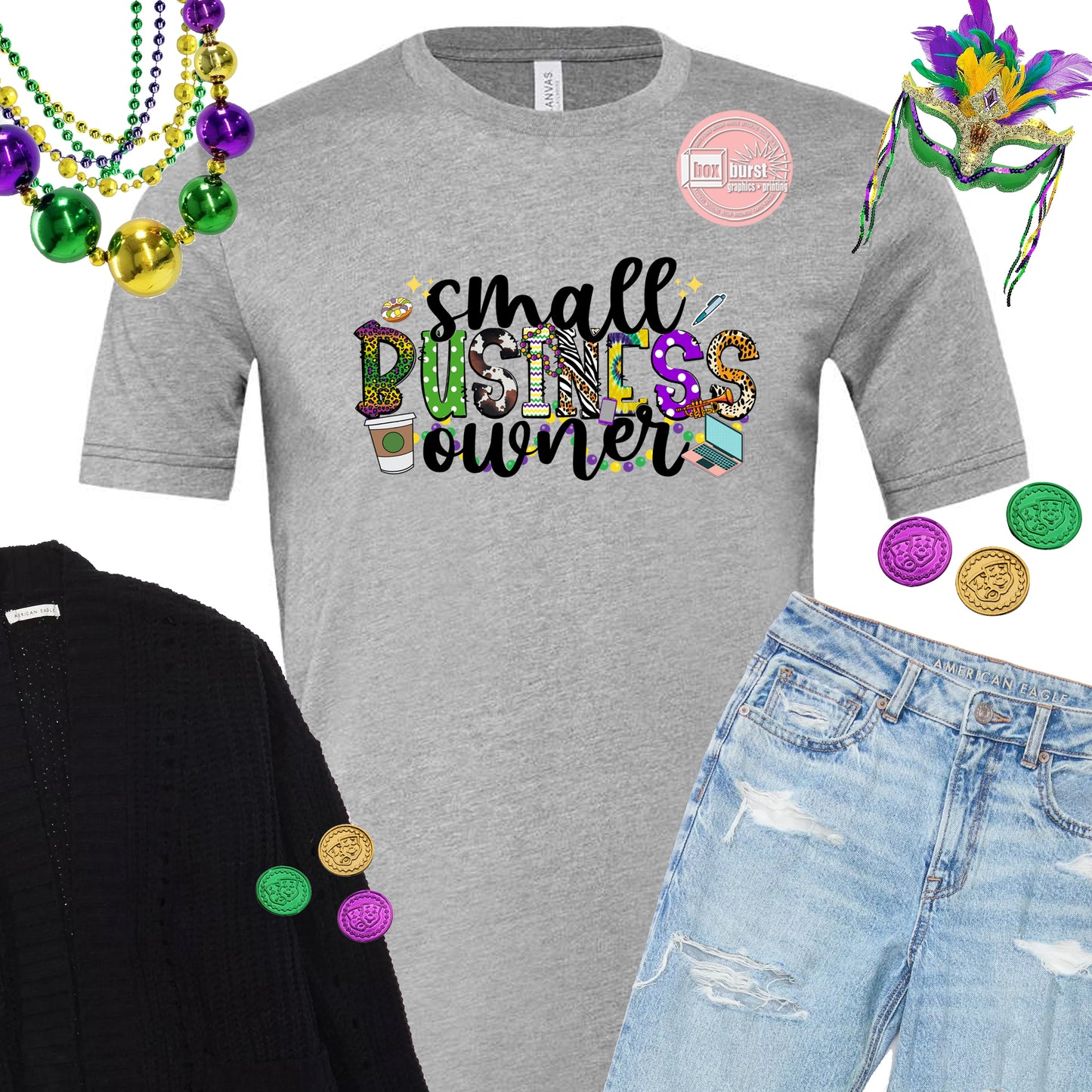 Mardi Gras Small Business owner shirt