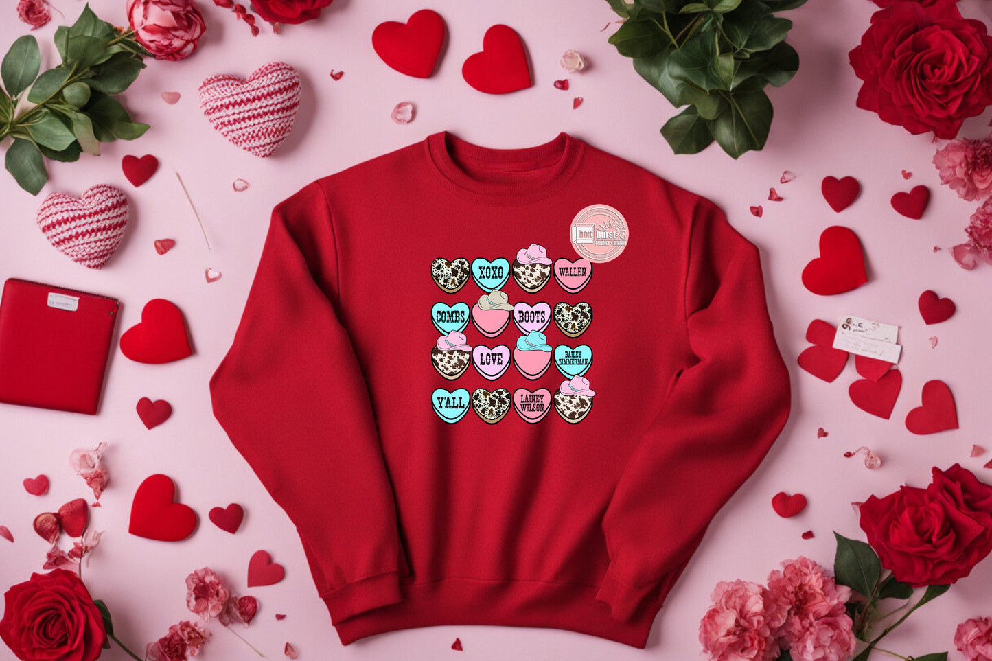 Western Valentines Day Sweatshirt, Country music valentines