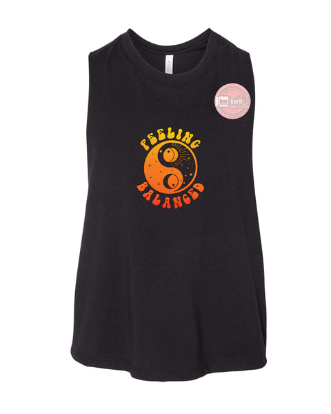 Feeling Balanced women's crop flowy tank top HTV Vinyl Print