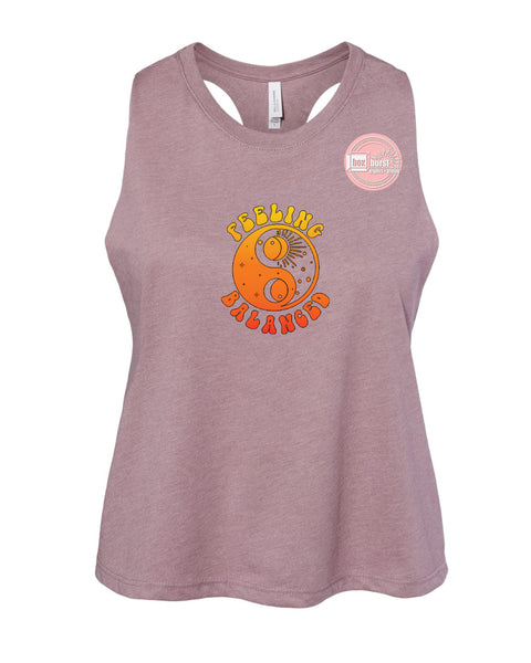 Feeling Balanced women's crop flowy tank top HTV Vinyl Print