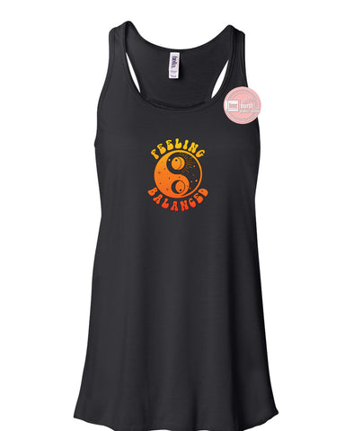 Feeling Balanced women's flowy racerback tank HTV Vinyl Print