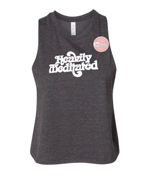 Heavily Meditated women's crop flowy tank top HTV Vinyl Print