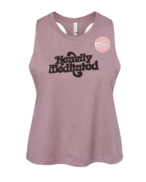 Heavily Meditated women's crop flowy tank top ink print