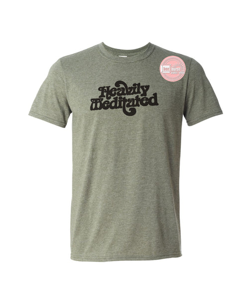 Heavily Meditated t shirt vintage unisex adult soft festival tee