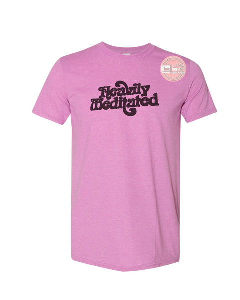 Heavily Meditated t shirt vintage unisex adult soft festival tee