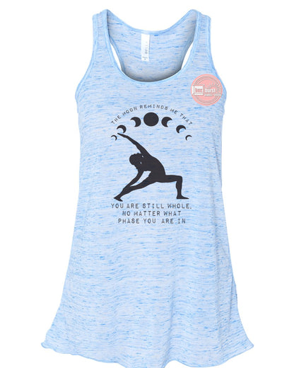 The moon reminds me you are whole women's flowy yoga racerback tank