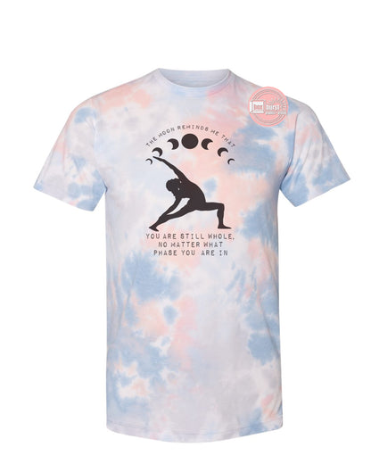 The moon reminds me you are whole Ink Printed Dreamy Tie Dye Tee unisex adult