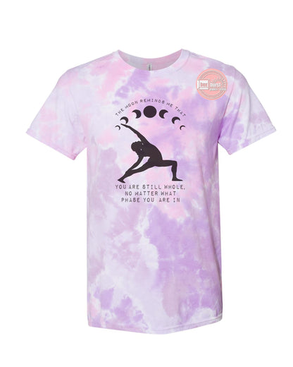The moon reminds me you are whole Ink Printed Dreamy Tie Dye Tee unisex adult