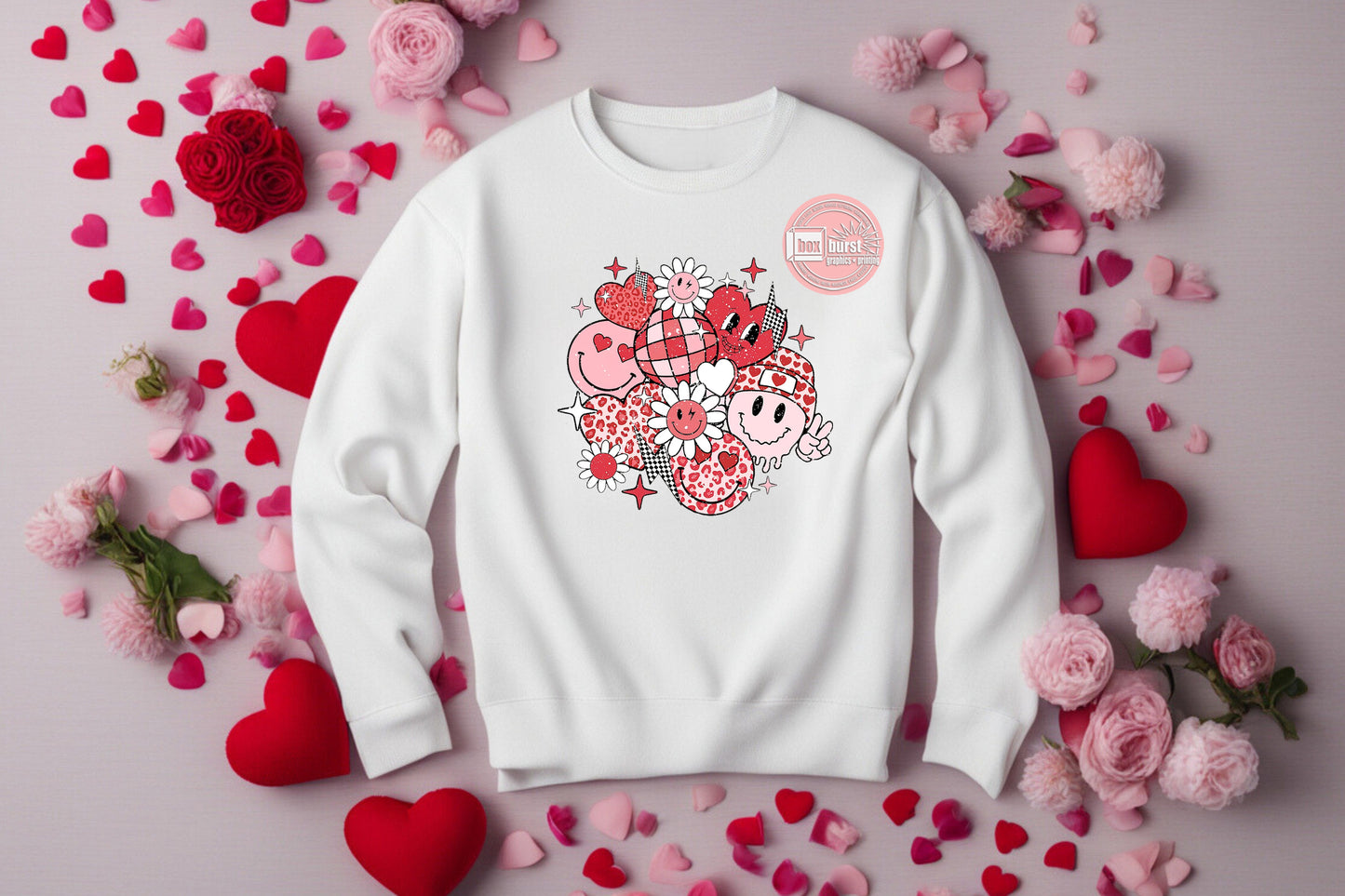 Smiley Faces Valentines Sweatshirts