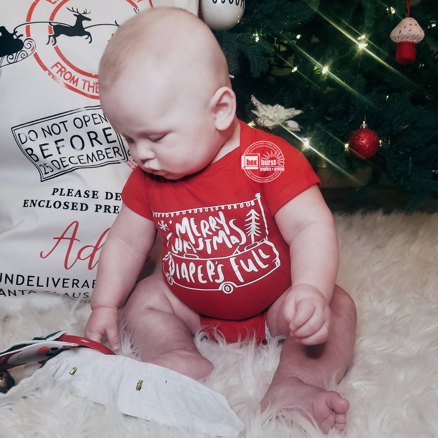 Merry Christmas Diaper is full baby christmas onesie