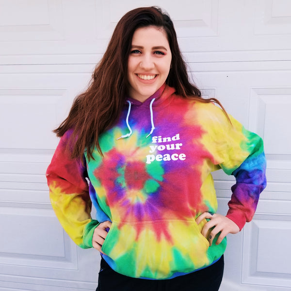 Find your peace unisex tie dye hoodie