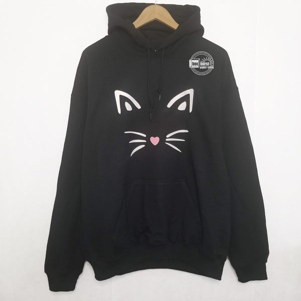 Cat face hoodie unisex regular pullover hoodie