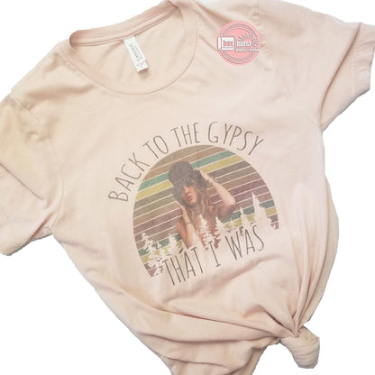 Back to the gypsy that I was ink print bella canvas t shirt peach