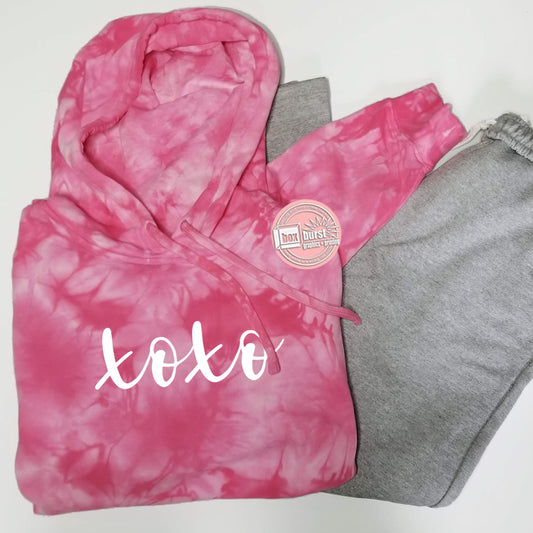 XOXO tie dye crackle unisex hoodie
