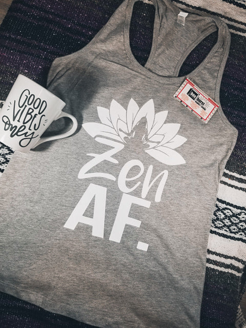 Zen AF Lotus yoga tank | Zen yoga tank top | work out tank tops | zen af shirt