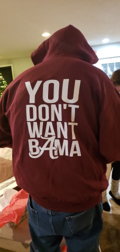 You don't want Bama Full zip fleece lined hoodie with pockets Maroon