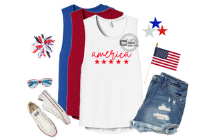 America women's muscle tank memorial day 4th july muscle tanks