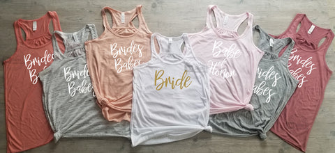 Bachelorette Party Bride's Babes Raceback tanks Group Discount