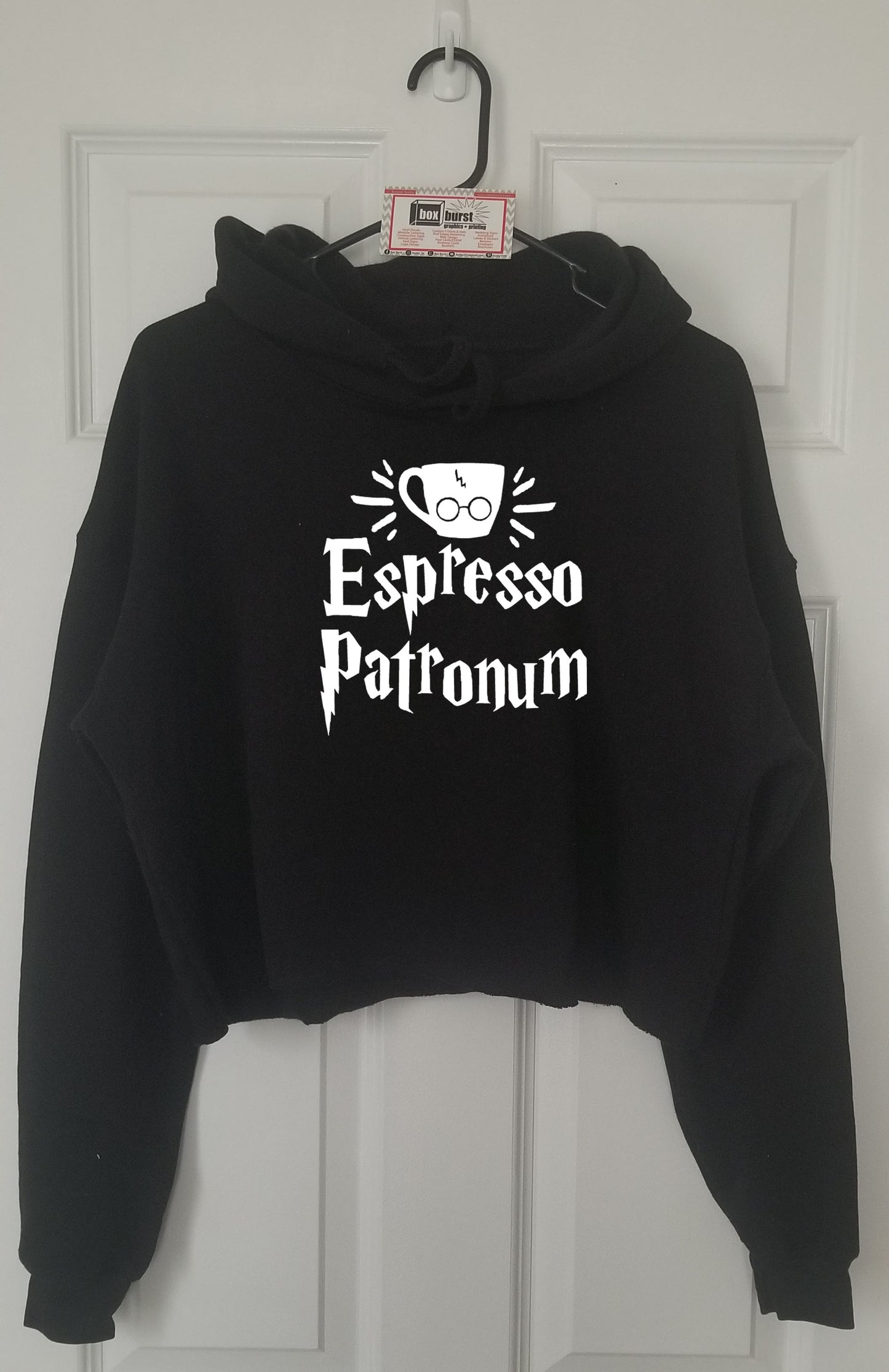 Potter Espresso Patronum Crop Hoodie