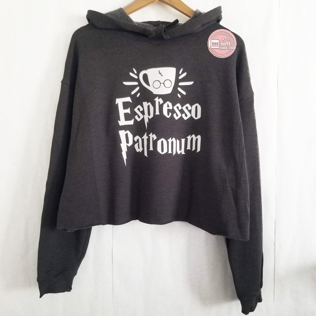 Potter Espresso Patronum Crop Hoodie