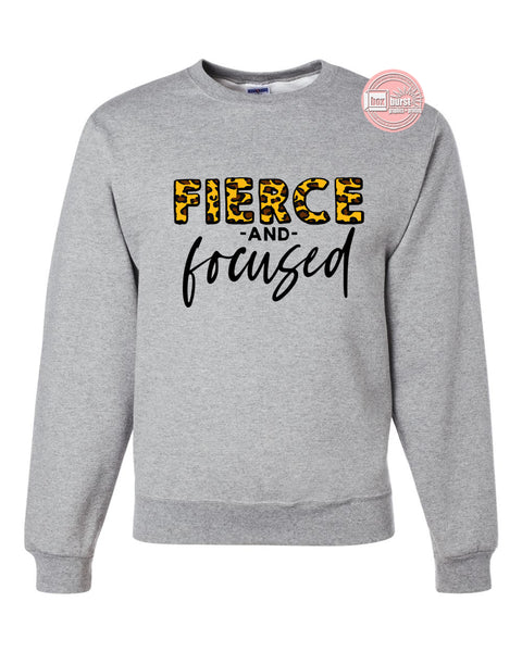 Fierce and Focused leopard print sweater crew/crop crew
