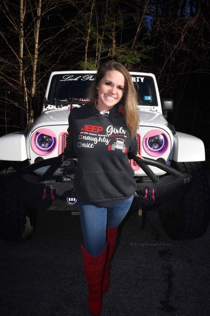 Jeep Girls are the reason there's a naughty list unisex soft bella hoodie