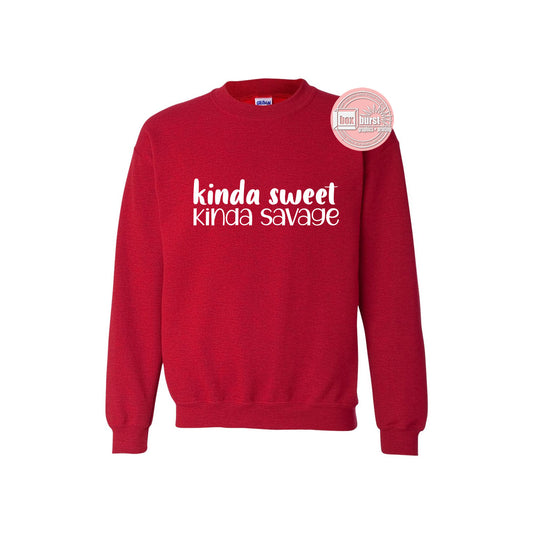 Kinda Sweet Kinda Savage unisex crew neck sweat shirt