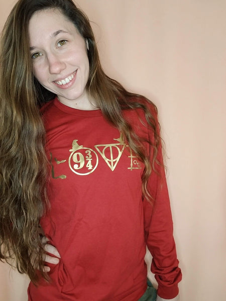 LOVE Harry Potter inspired unisex bella long sleeve shirt