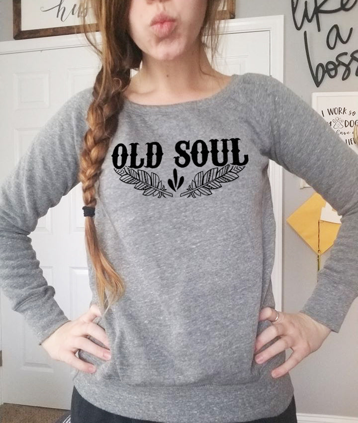 Old Soul | Off shoulder Fleece lined sweater | Women's Sweaters | Hippie Sweaters |