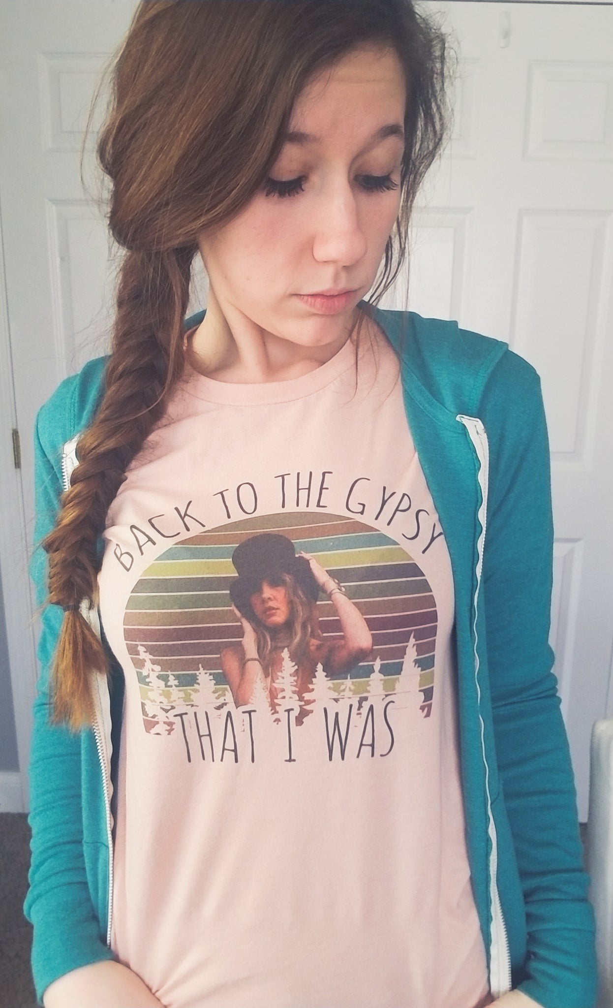 Back to the gypsy that I was ink print bella canvas t shirt peach