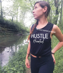 Hustle hearted womens muscle tank