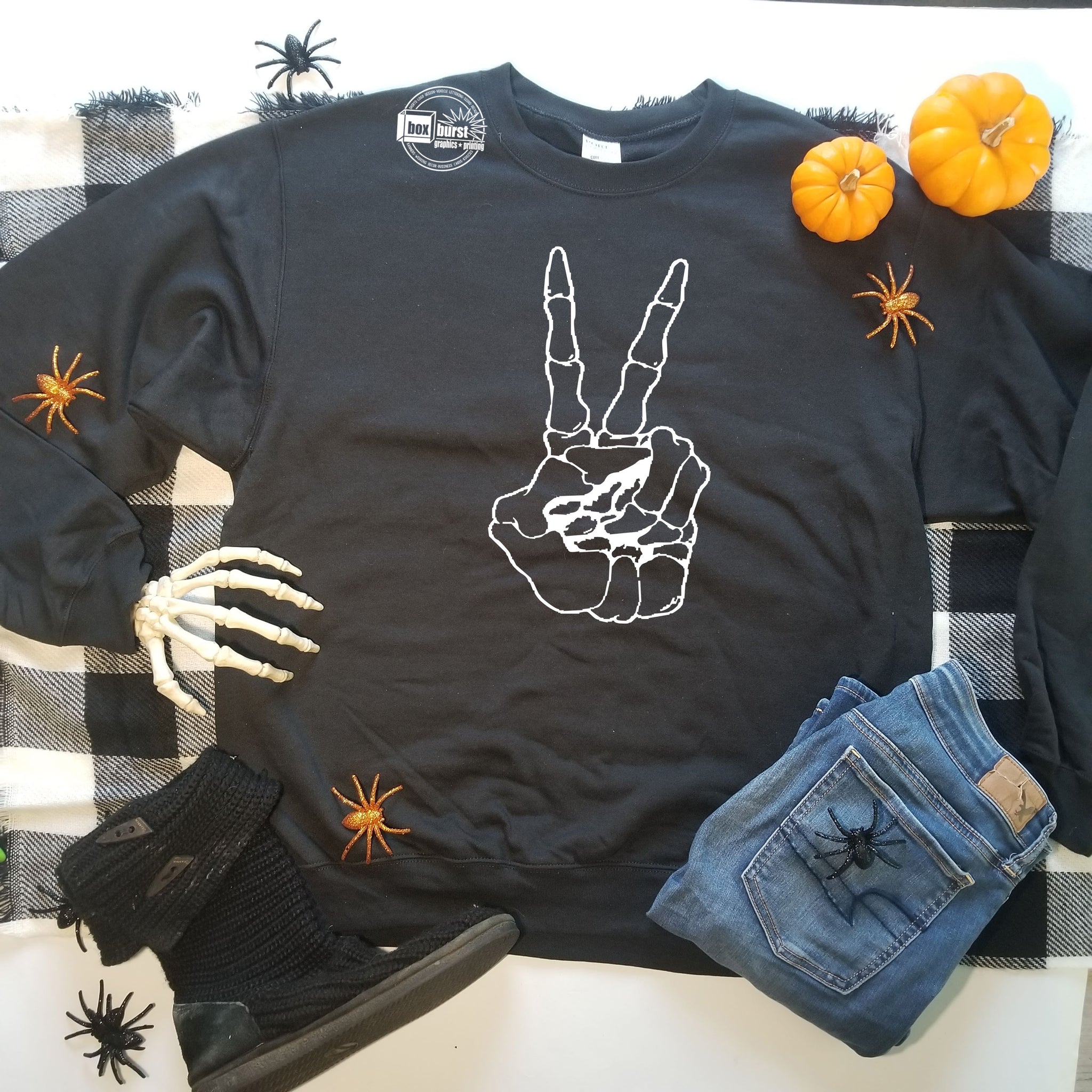 Peace Skeleton Crew neck sweater adult