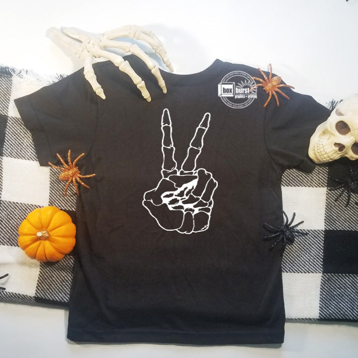 Peace sign skeleton youth & kids tee