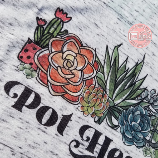 Pot Head Plant lady women's slouchy tee ink print