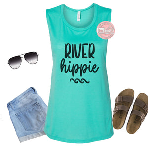 River Hippie lake tank women's flowy muscle tank