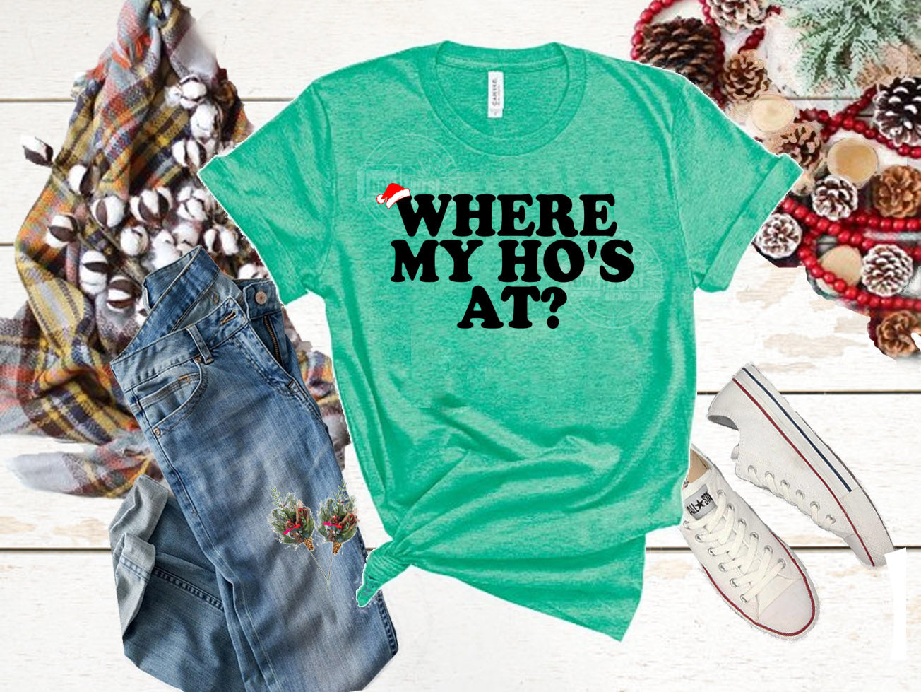 Where my ho's at | Unisex Christmas Shirt | Funny Christmas Shirts Adults