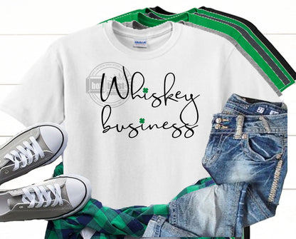 Whiskey Business Adult St. Patricks day tee