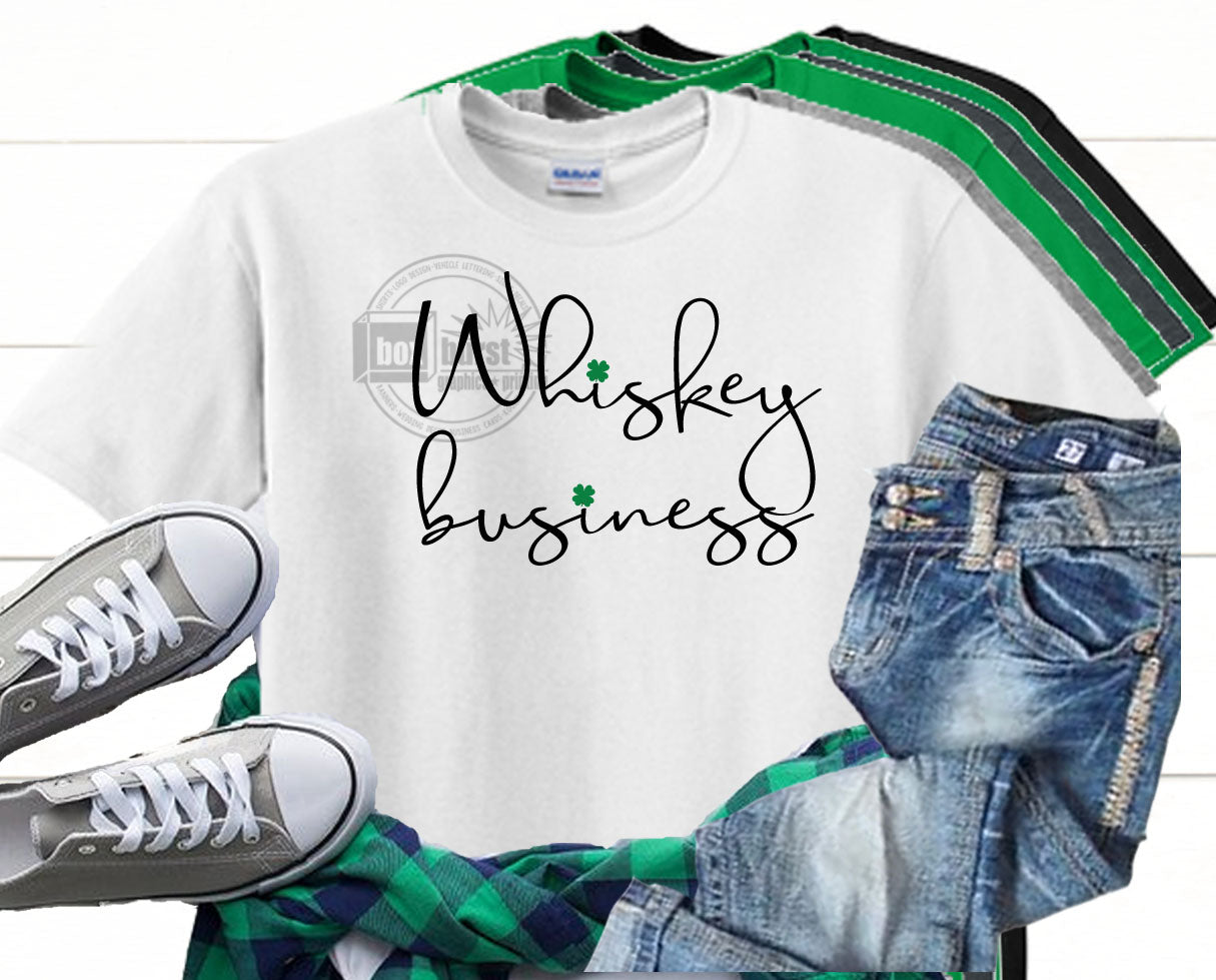 Whiskey Business Adult St. Patricks day tee
