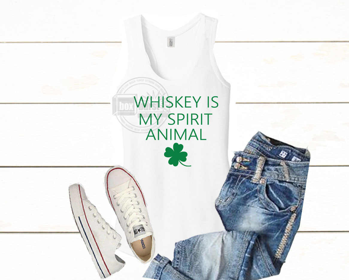 Whiskey is my spirit animal Tank Adult St. Patricks day tank top
