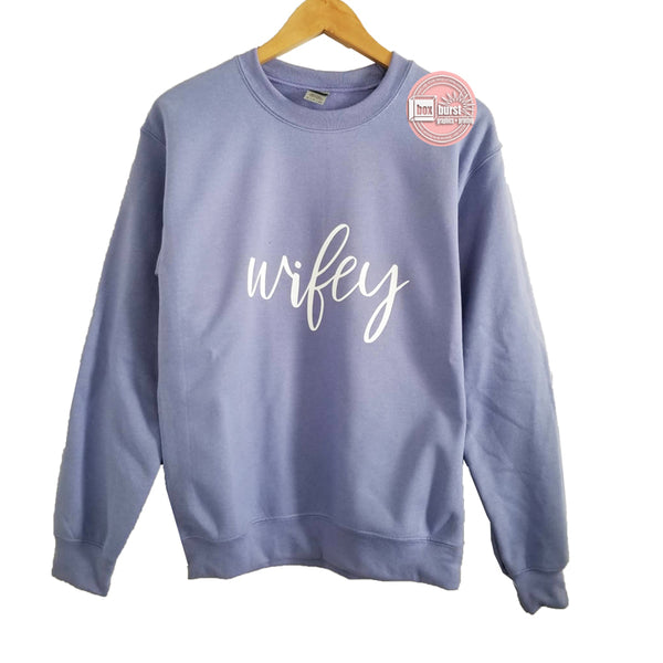 Wifey fleece unisex crew neck sweater